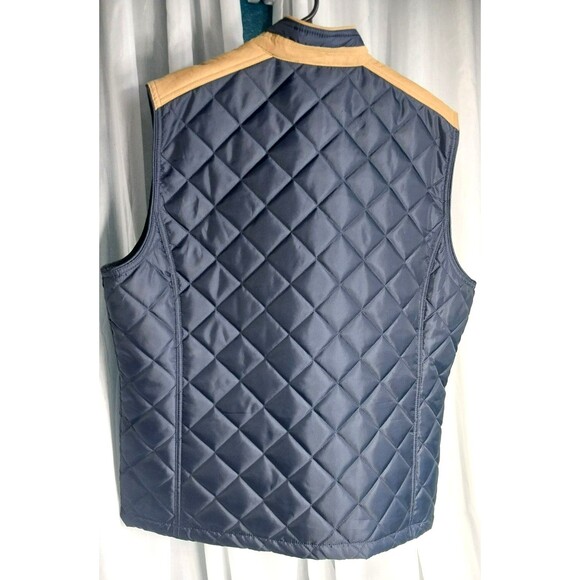 Alan Flusser Vest Mens XL Blue Quilted Corduroy Trim Paisley Lining - Picture 2 of 8